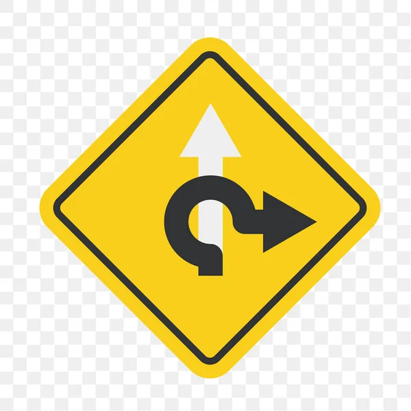 Right Curve Warning Sign Traffic Sign Traffic Sign Roadworks Symbol — Stock Vector