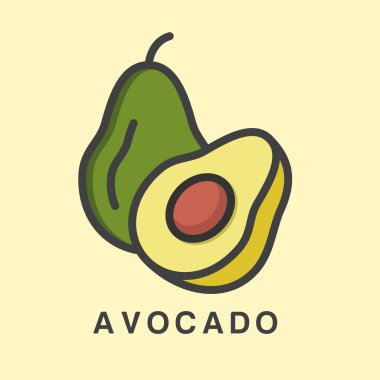 Avokado tasarım vektör şablonu 