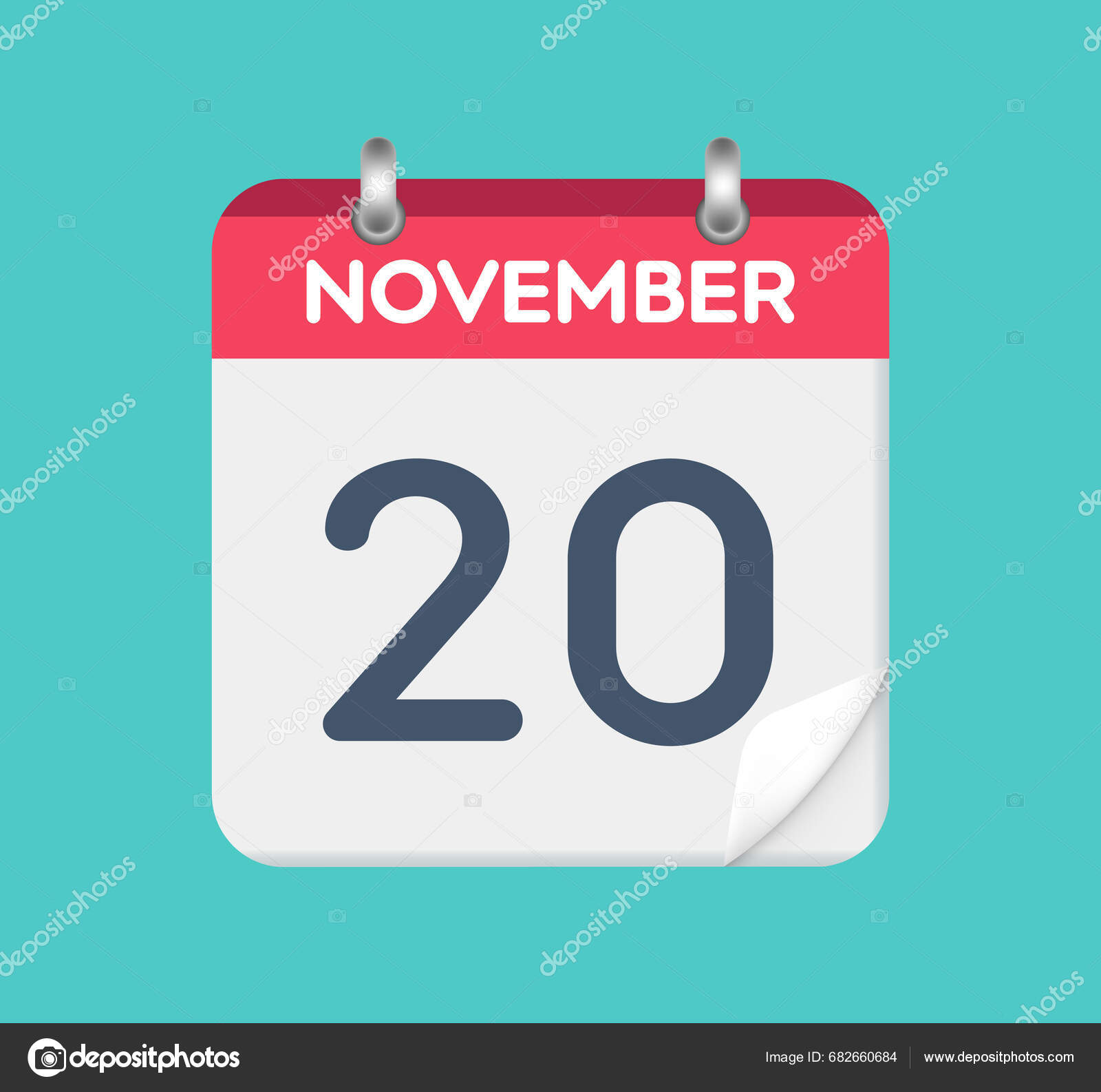 November Calendar Date Leaf Flip Calendar Stock Vector by