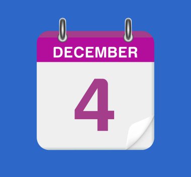 4 Aralık. Takvim tarihi. Takvimin bir yaprağı