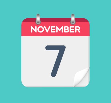  7 Kasım. Takvim tarihi. Takvimin bir yaprağı.
