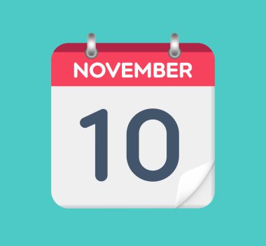  10 Kasım. Takvim tarihi. Takvimin bir yaprağı.