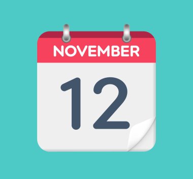  12 Kasım. Takvim tarihi. Takvimin bir yaprağı.