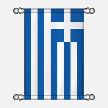 GREECE flamasının gerçekçi asılma bayrağı