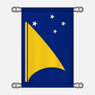 TOKELAU flamasının gerçekçi asma bayrağı