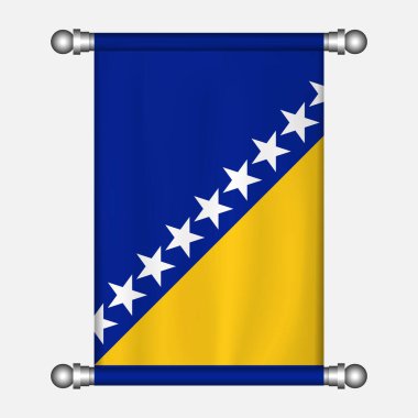 BOSINA VE HERZEGOVINA flamasının gerçekçi asılı bayrağı
