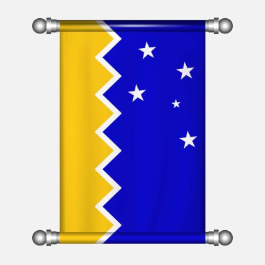 CROCHILEAN ANTARCTA TERRİTORY TİYARİ flamasının gerçekçi asma bayrağı