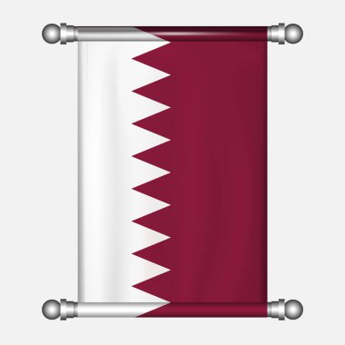 Katar flamasının gerçekçi asma bayrağı