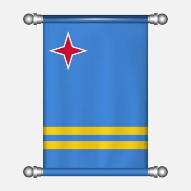 ARUBA flamasının gerçekçi asma bayrağı