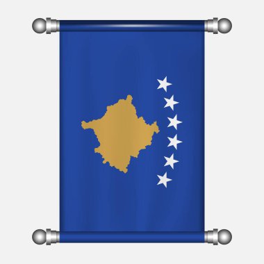 KOSOBO flamasının gerçekçi asma bayrağı 