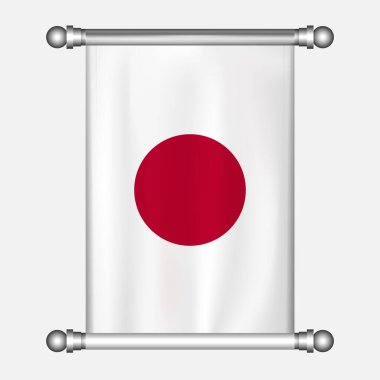 Japon flamasının gerçekçi asma bayrağı 
