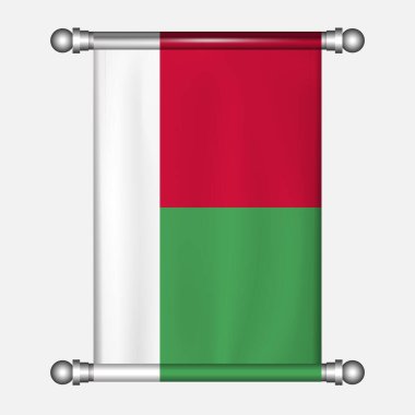 MADAGASCAR flamasının gerçekçi asma bayrağı