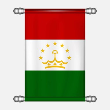 TAJIKISTAN flamasının gerçekçi asma bayrağı