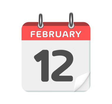 17 Şubat. Beyaz arkaplanda takvim simgesi. 