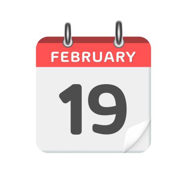 17 Şubat. Beyaz arkaplanda takvim simgesi. 