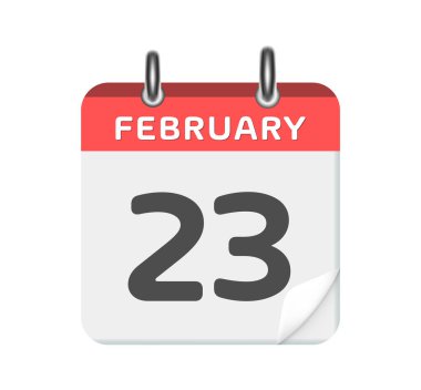 17 Şubat. Beyaz arkaplanda takvim simgesi. 