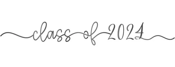 Bir satırda modern kaligrafi metninde 2024 sınıfının stilize edilmiş kaligrafik yazıları