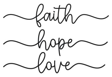  Umut, inanç, aşk tipografisi. Devamlı el yazısı senaryosu umut, inanç, aşk. Tipografi Tasarımı İlham Verici