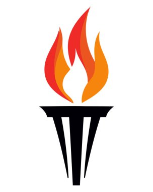 Burning torch icon. torch logo
