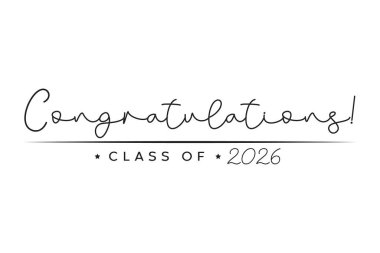 2026 sınıfı. Bir satırda 2026 'nın stilize kaligrafik yazı sınıfı..