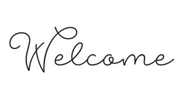 Hattatlık kelime - aralıksız satır çizimi olarak hoş geldiniz