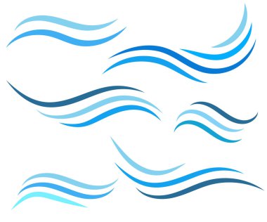 Su dalgası logosu. Dalga simgesi. su okyanusu simgesi 