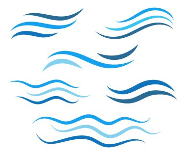 Su dalgası logosu. Dalga simgesi. su okyanusu simgesi 