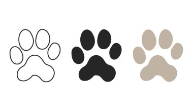 Pençe simgesi. Köpek, kedi pençesi ikonu. Paw logosu