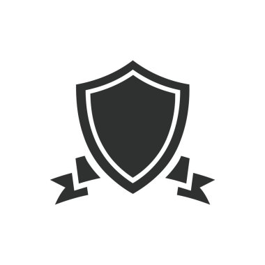 Ödül Kalkan Yıldızı vektörü. Kara Kalkan yıldız rozeti. Polis Rozeti Özet Vektörü