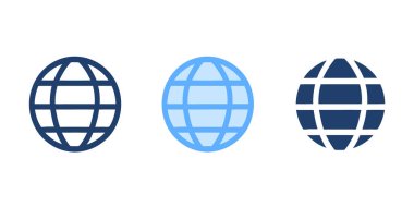  Dünya Gezegeni Simgesi. Küresel Küre düz stil. Web sitesi simgesi vektörü. Dünya Dünya vektör simgesi