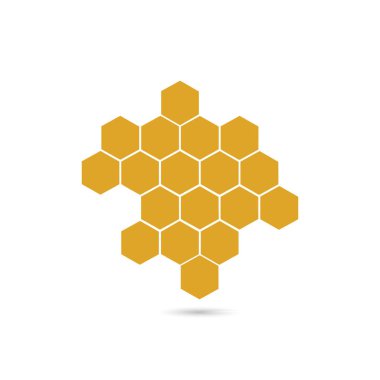 Bal peteği logosu. Altıgen bal simgesi