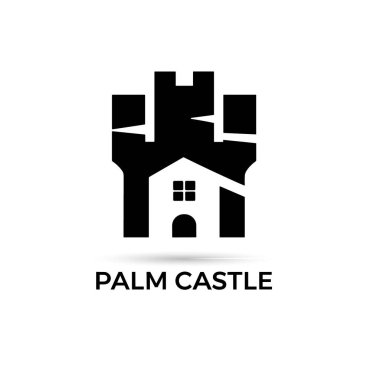 castle house logo. modern castle icon clipart