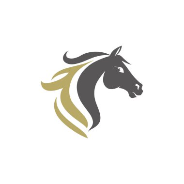 At logosu. At kafası vektörü. At silueti