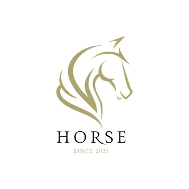 At logosu. At kafası vektörü. At silueti