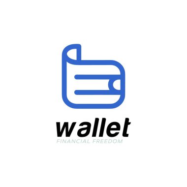 Cüzdan Logosu. Finans logosu. cüzdan simgesi