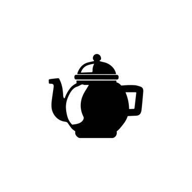 Çaydanlık silueti simgesi klasik çay demliği mutfak içeceği çizimi izole edildi