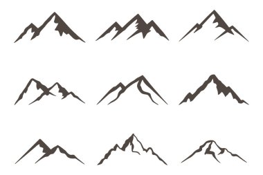 Dağ silueti. Dağ vektörü. dağ simgesi