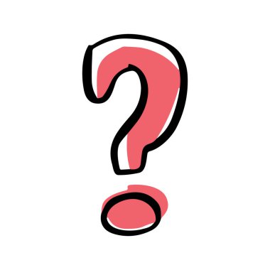 Elle çizilmiş soru işareti sorgulama ve kafa karışıklığını temsil ediyor