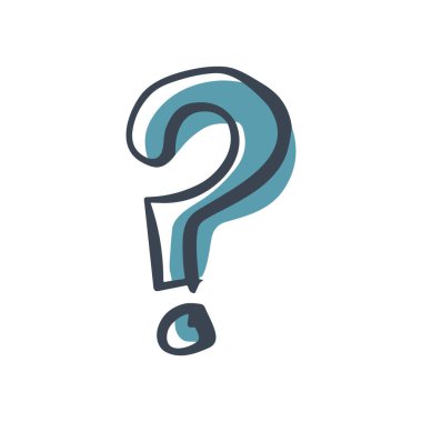 Elle çizilmiş soru işareti sorgulama ve kafa karışıklığını temsil ediyor