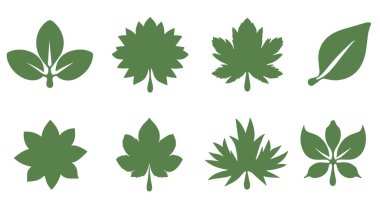 Yeşil yaprak simgeleri. çevre dostu vektör