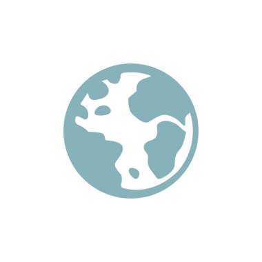 Dünya gezegeni ikonu küresel dünya sembolü çizimi izole edildi