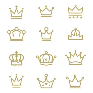 Taç ikonu. Kraliyet sembolleri. Kral tacı. Kraliçe tacı