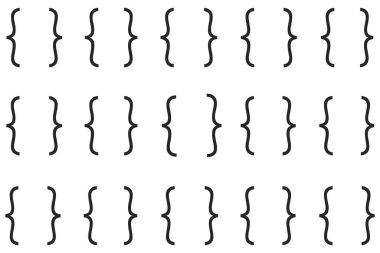 Parantez sembolleri. Kıvırcık parantez. parantez koleksiyonu