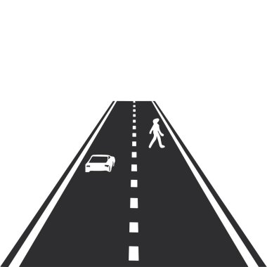 Yol simgesi. Otoyol çizimi. sokak sembolü