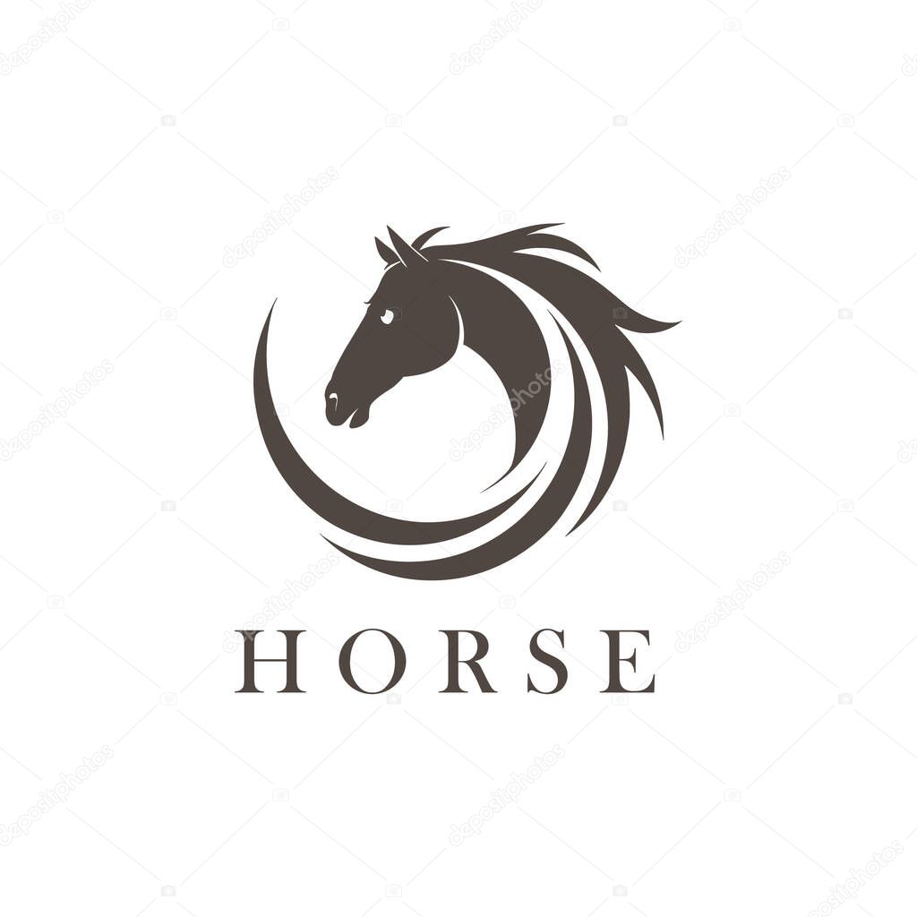 Horse logo. horse silhouette. horse head vector.