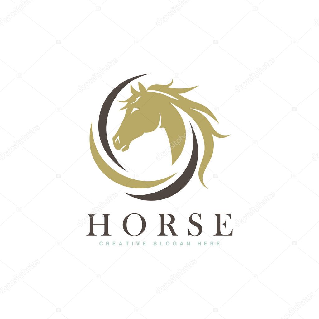 Horse logo. horse silhouette. horse head vector.