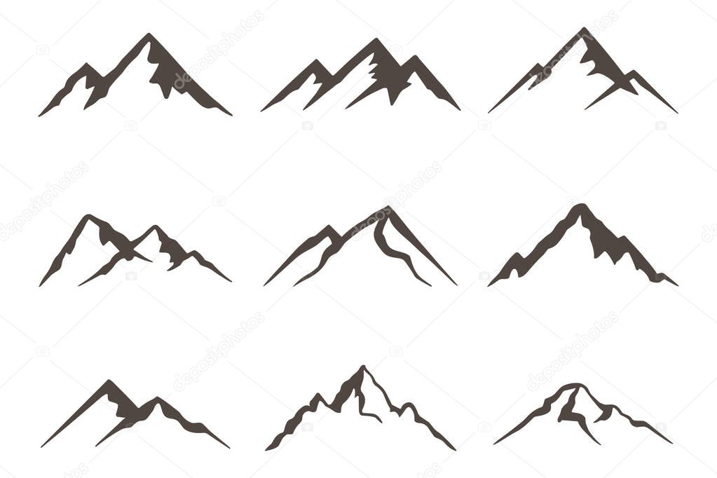 Mountain silhouette. mountain vector. mountain icon