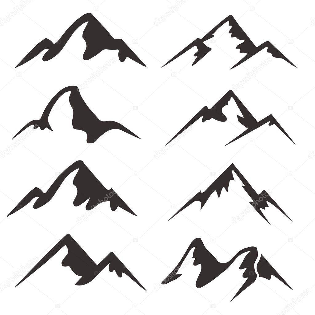 Mountain silhouette. mountain vector. mountain icon