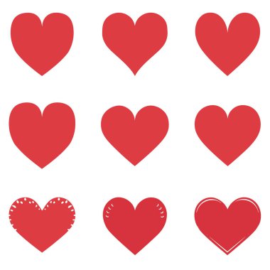 Kalp Simgeleri Koleksiyonu. kalp vektörü