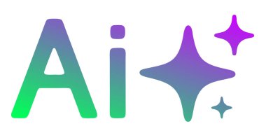 Parıltılı yapay zeka logosu. Yapay zeka simgesi. yapay zeka